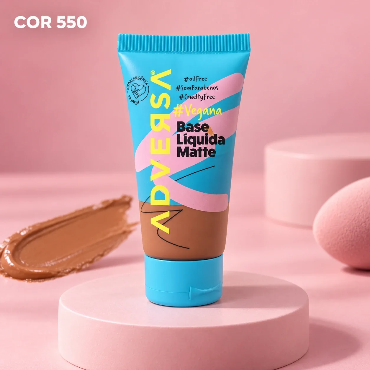 Base Líquida Vegana Matte Adversa Cor 550 25 g