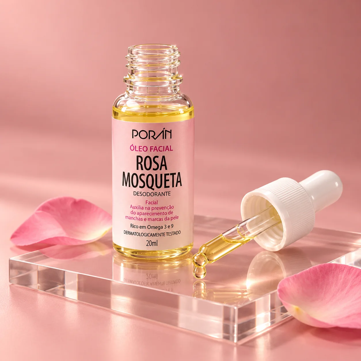 Óleo Facial Rosa Mosqueta Porán 20 mL Porán