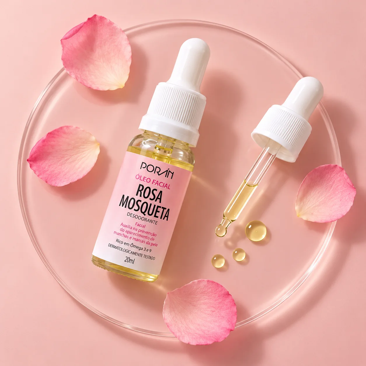 Óleo Facial Rosa Mosqueta Porán 20 mL Porán
