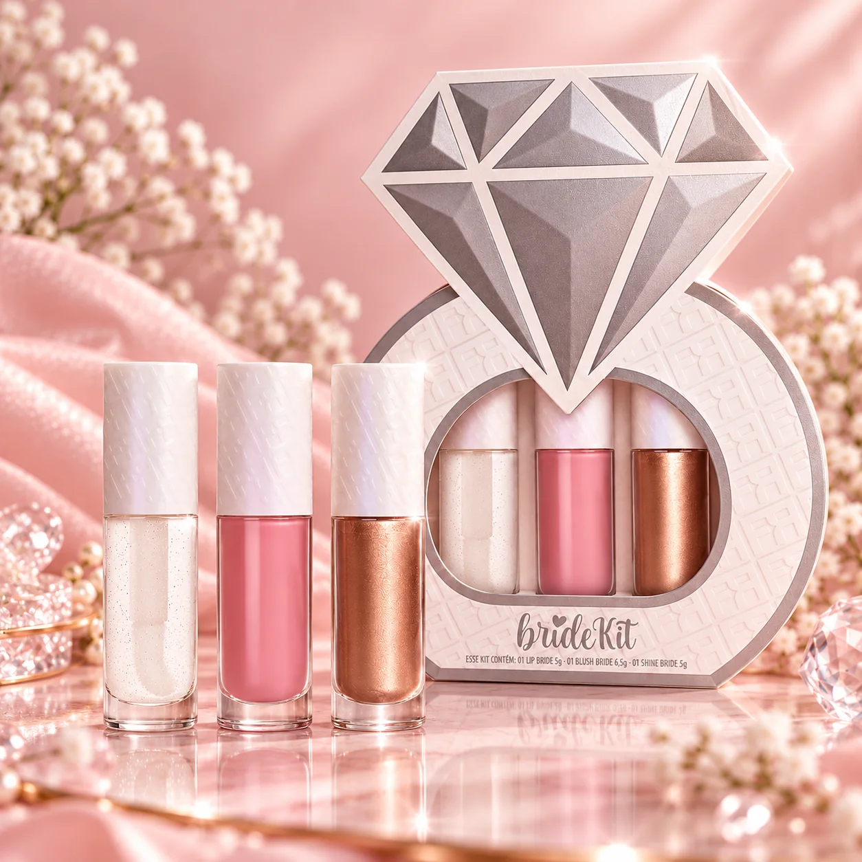 Kit Bride Fran by Franciny Ehlke Gloss, Blush e Iluminador 16,5 g Fran by Franciny Ehlke