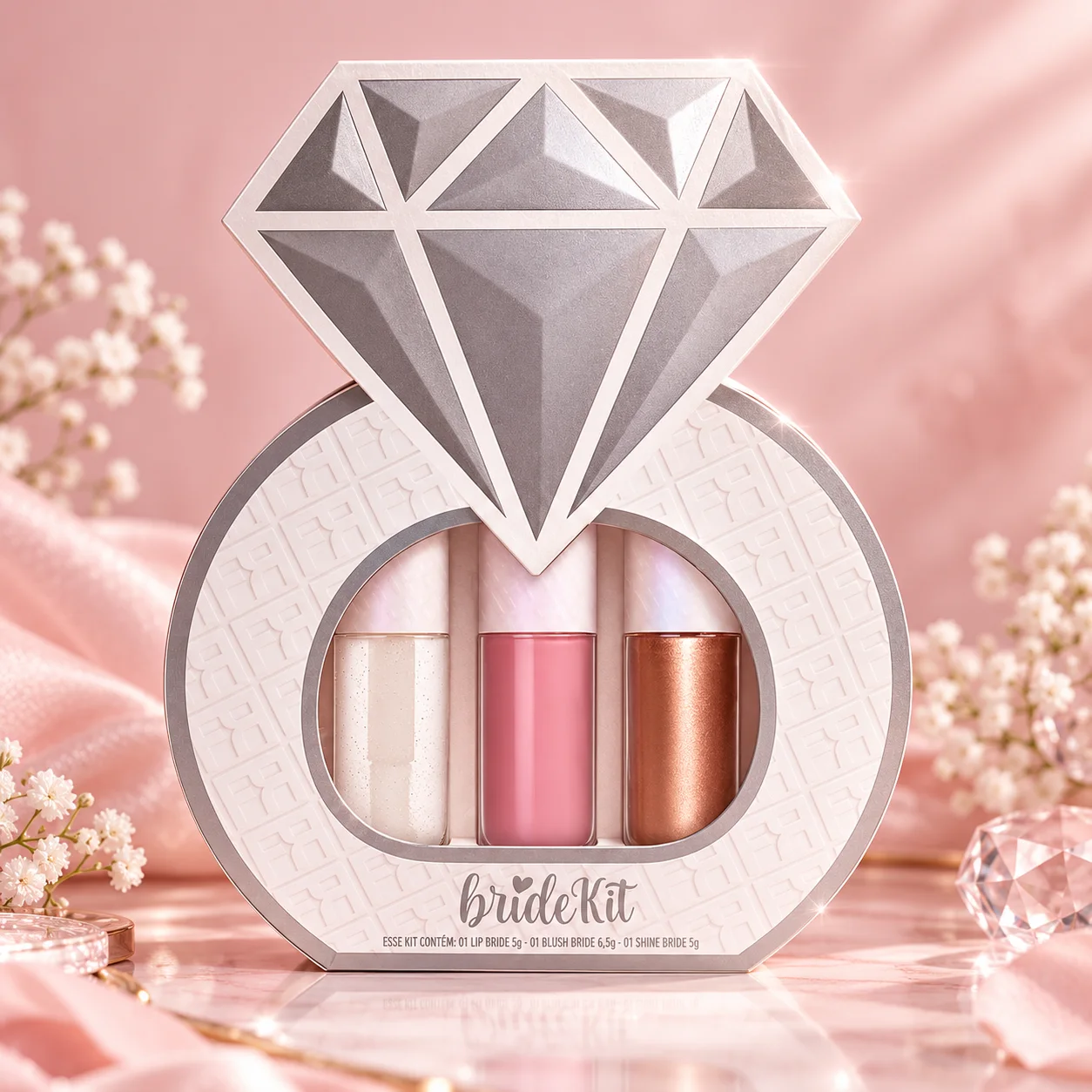 Kit Bride Fran by Franciny Ehlke Gloss, Blush e Iluminador 16,5 g Fran by Franciny Ehlke